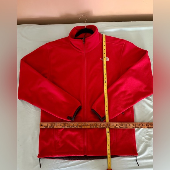 The North Face Red Fleece Zip up Jacket Size Large - Picture 7 of 8